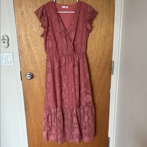 Dusty Rose Midi Dress